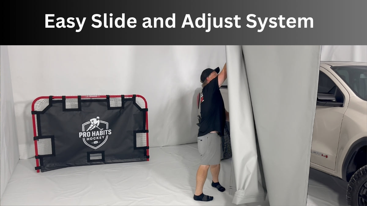 Easy slide and adjust system for the puck curtain