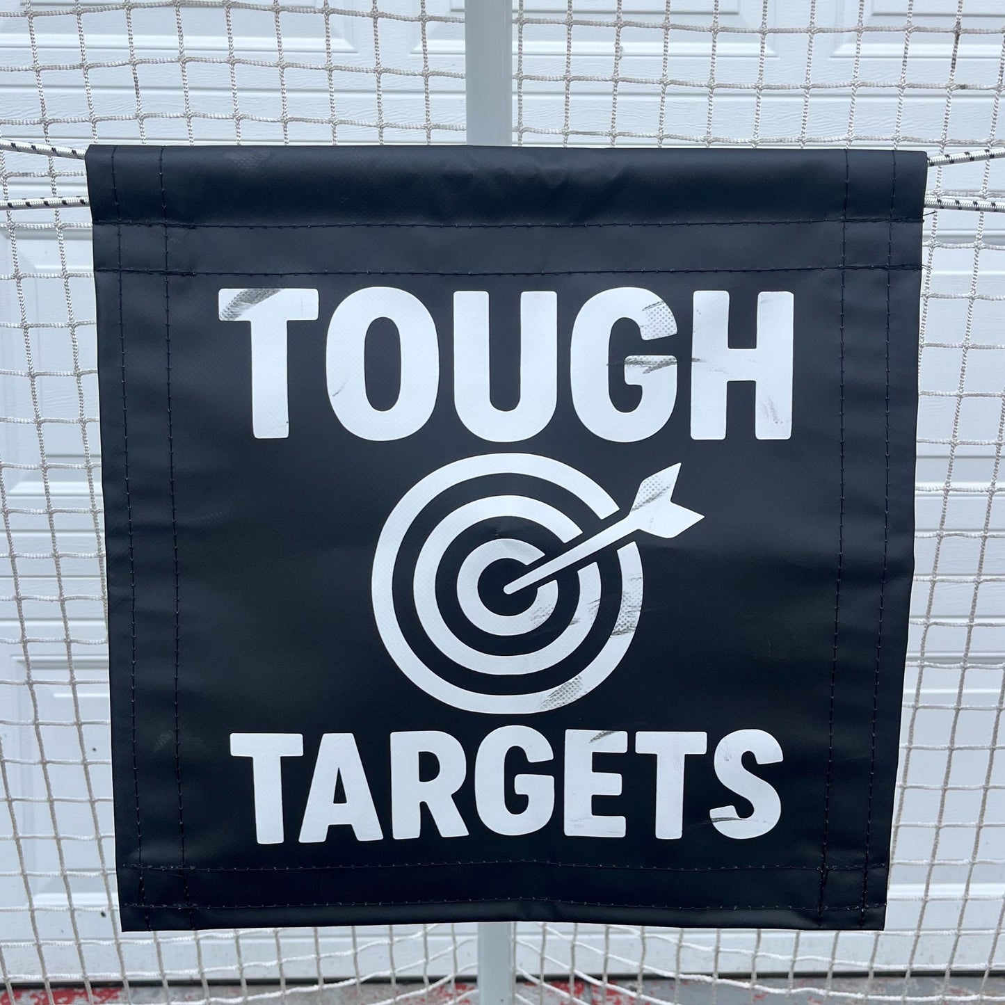 Close-up of a Pro Habits Hockey Tough Target with a durable shooting surface